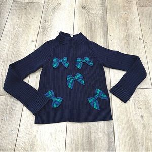 Janie and Jack plaid bow sweater